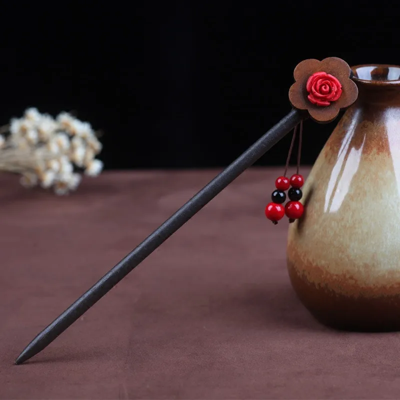 Винтажные резные розовые длинные подвески-шпильки с кисточками для женщин и