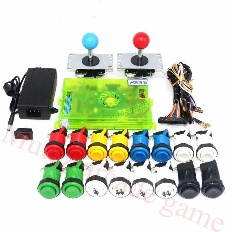 

Hot sell PD Box 6 DIY Arcade Kit Push Buttons Joysticks Arcade Machine 2 Joysticks DIY Kit Bundle for Home version game console