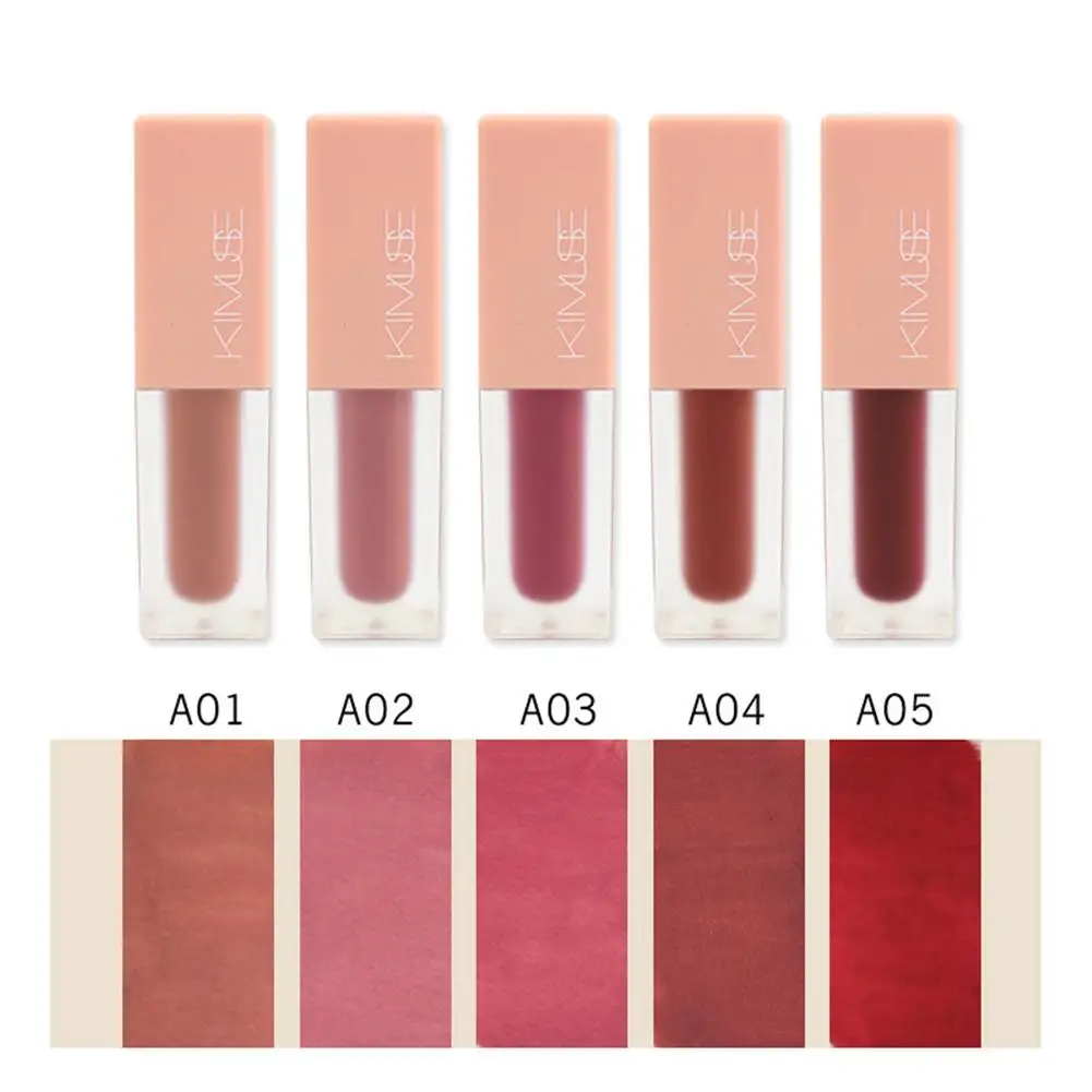 

The New 5pcs/set Matte Glitter Lipstick Glaze Non-stick Cup Mini Silky Lip Gloss High Quality Professional Makeup Best Gift