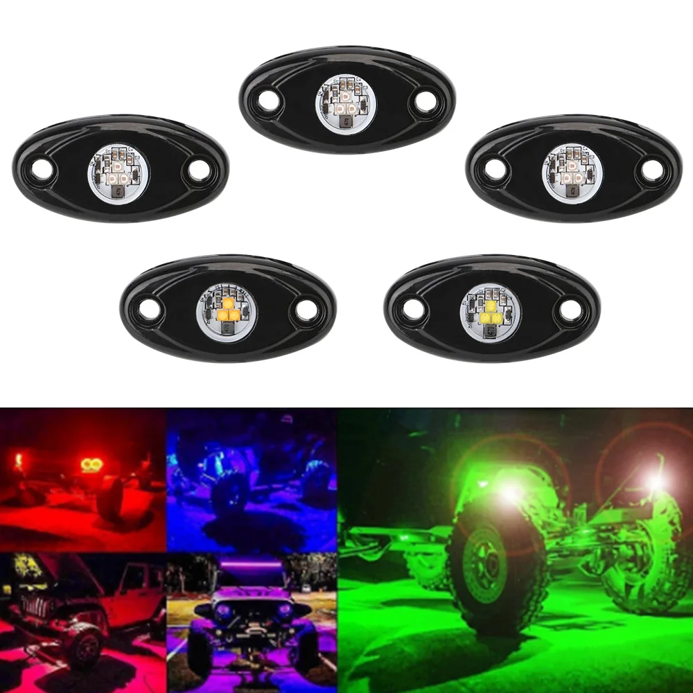Underglow Led Neon Lights Trail Rig Lamp For Jeep Atv Suv Offroad Car Truck Boat 2 Pods Led Rock Lights Underbody Glow