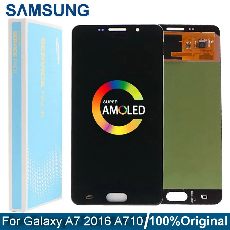 

100%Original 5.5"Super AMOLED Lcd screen For Samsung Galaxy A7 2016 A710 A710F A7100 LCD Display Touch Screen Digitizer Assembly