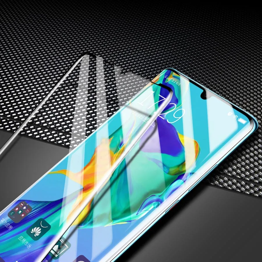 Черное закаленное стекло 20D для Huawei P30 P20 Lite Защита экрана Mate 20 Honor 8X защитное