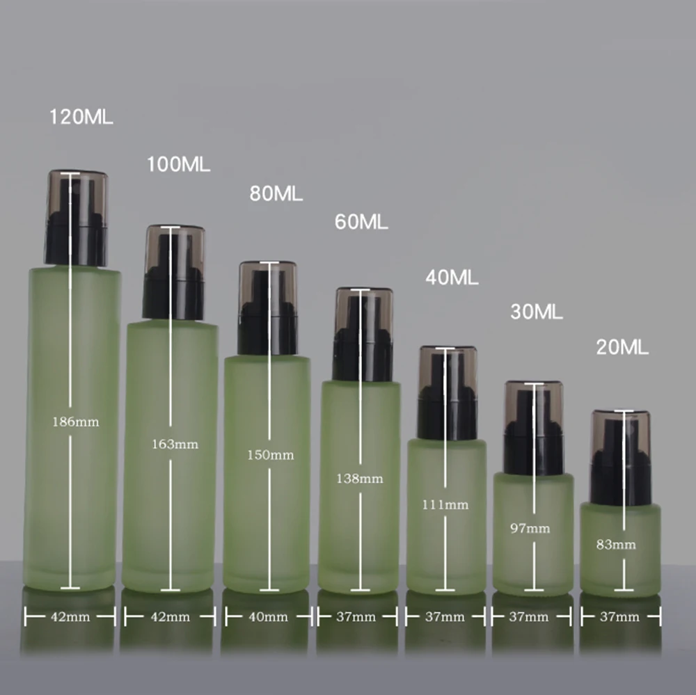 2oz зеленый матовый Круглый Косметический флакон с лосьоном/распылительным
