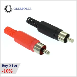 10 шт.лот 5 черных и 5 красных RCA пластиковые Разъемы AV пластиковый корпус стерео аудио штекер канал двойной разъем DIY