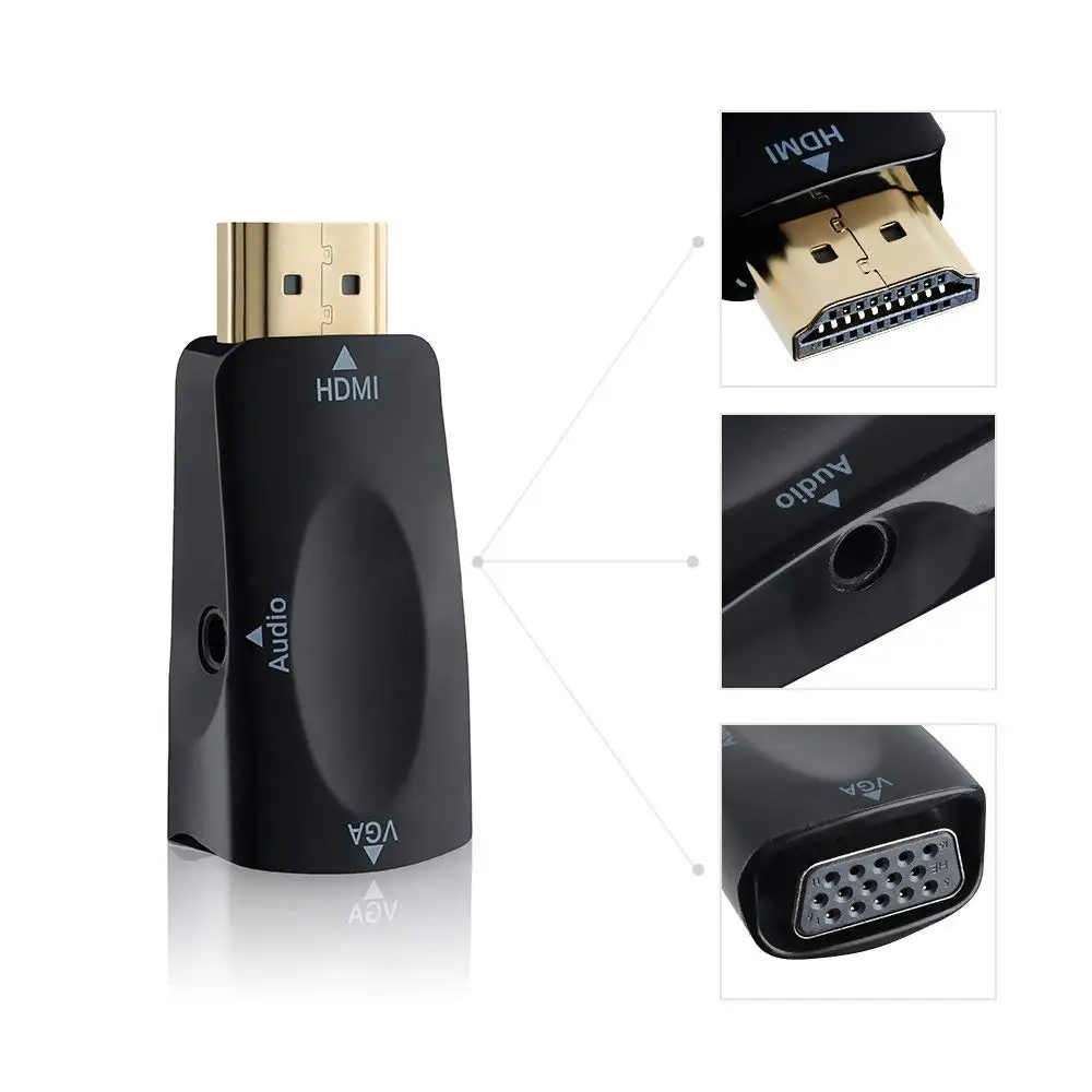 Кабель-преобразователь HD 1080P HDMI-VGA с аудиокабелем для ПК и ноутбуков | Компьютеры