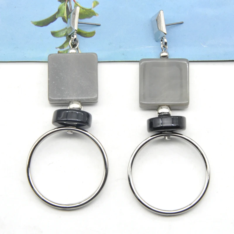 Новый Дизайн Акриловые круглые стильные женские серьги украшения|long earrings|earrings