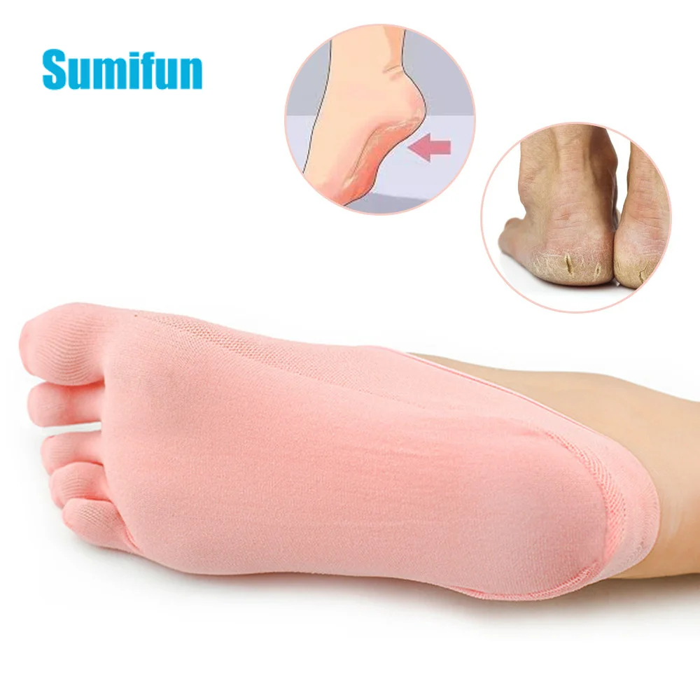 

1Pair Five Toe Sock Invisible Moisturizing Spa Boat Socks Foot Cracked Skin Care Pain Relief Anti-slip Toe Spreader Protector