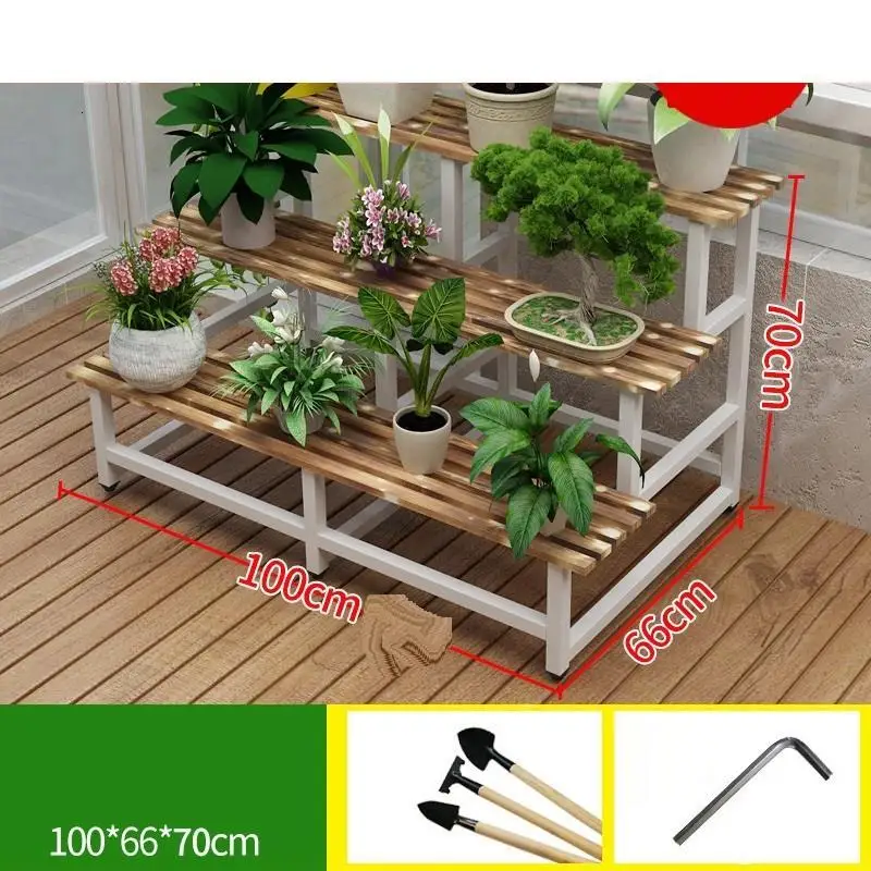Деревянные полки для горшка стеллаж растений выращивания цветов на балконе |