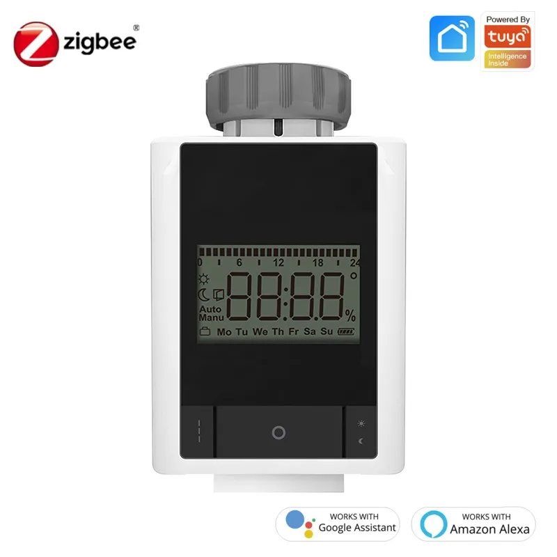 

Tuya ZigBee 3.0 Intelligent Thermostatic Radiator Valve Household Thermostat Heater LCD Display Work With Tuya ZigBee Hub