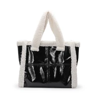 large totes winter hot style sheep fur womens handbags plush pu leather shoulder bag black designer bags for women 2020