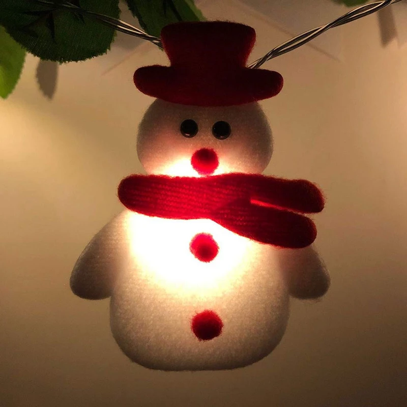 

10 LED Snowman String Light Christmas Fairy LED Ball Light Lanterns Xmas Tree Outdoor Hanging Party Decor Battery Power