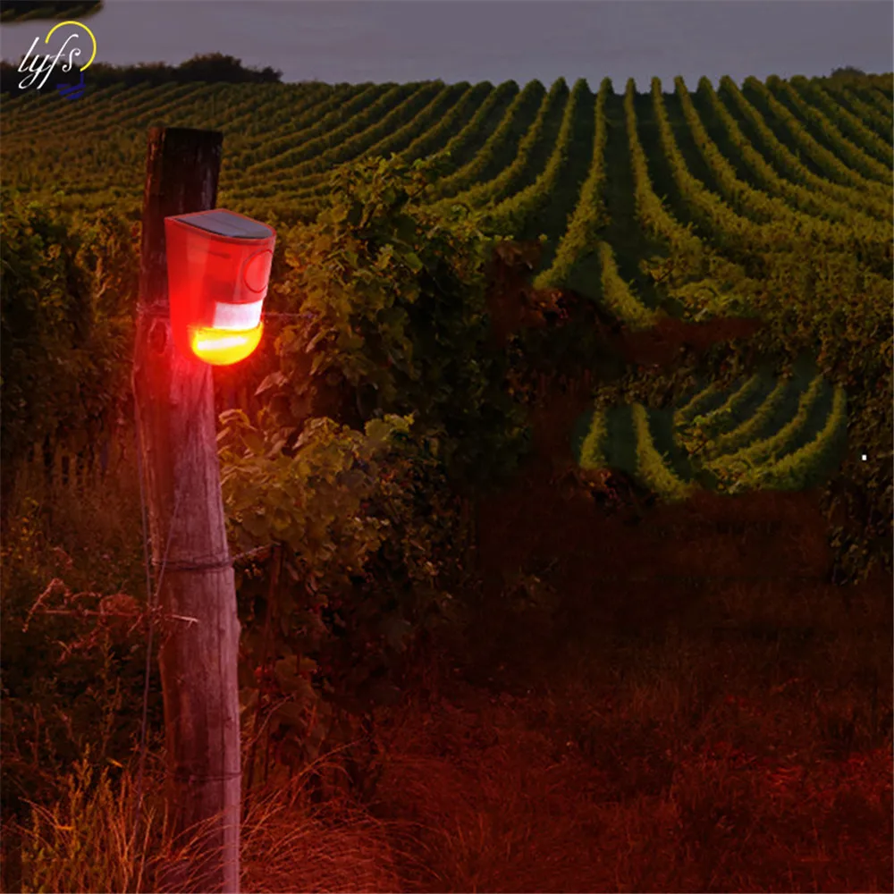 Солнечный звуковой сигнал Предупреждение вспышка и светильник датчик движения