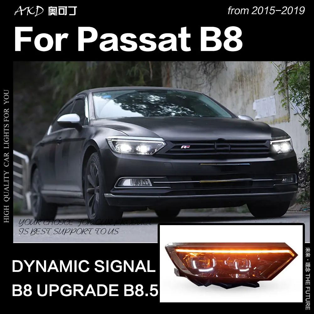 AKD автостайлинг фара для VW Passat B8 светодиодный ная 2015 2019 Magotan DRL Hid ангельский глаз