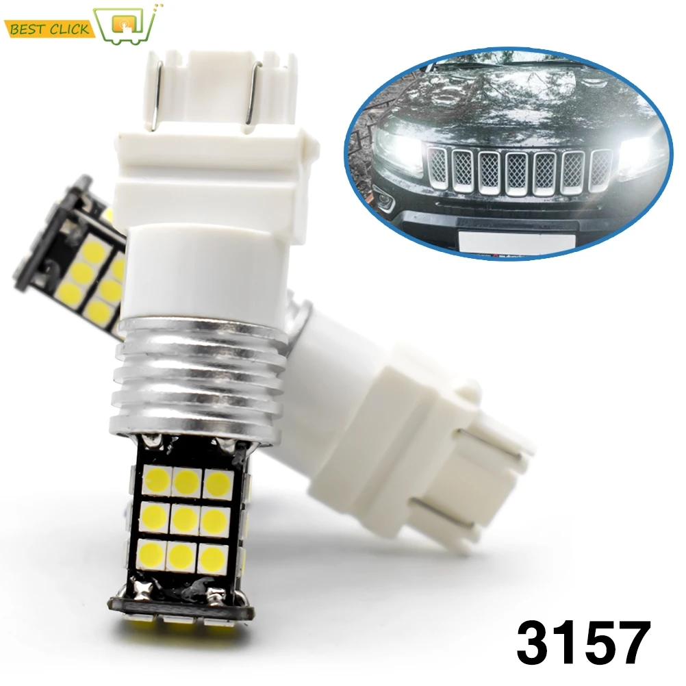 Led DRL Дневной свет сигнальная лампа T25 3157 Canbus P27/7 Вт 3457 3757 водить автомобиль