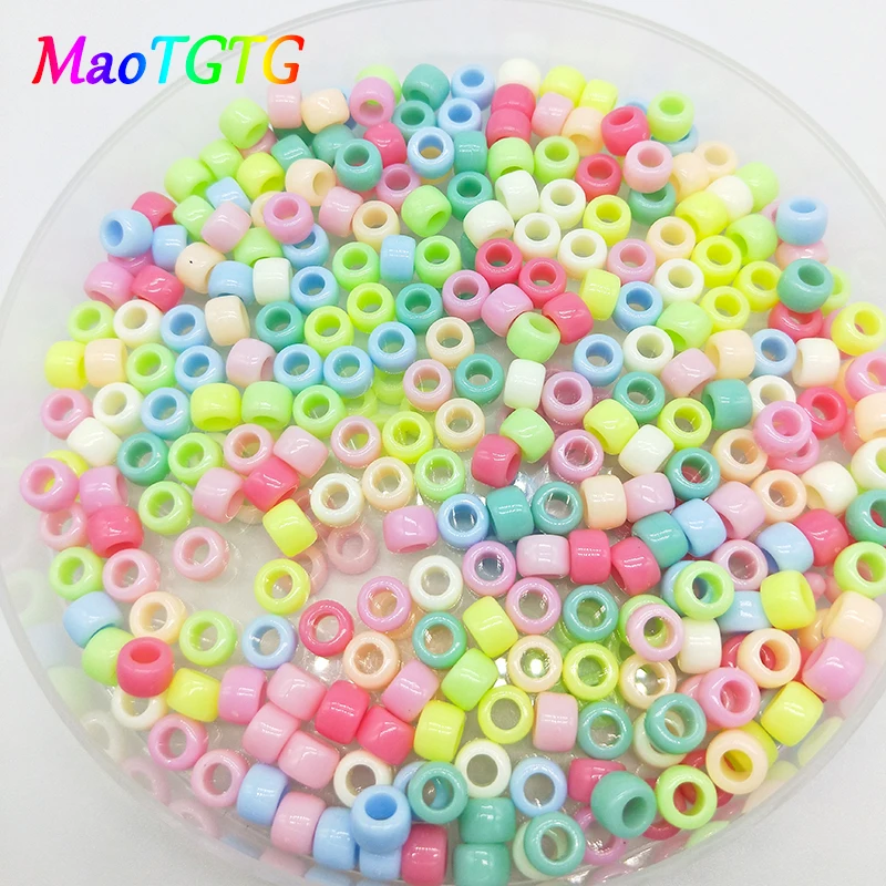 Круглые акриловые бусины 9x6 мм для изготовления ювелирных изделий браслетов