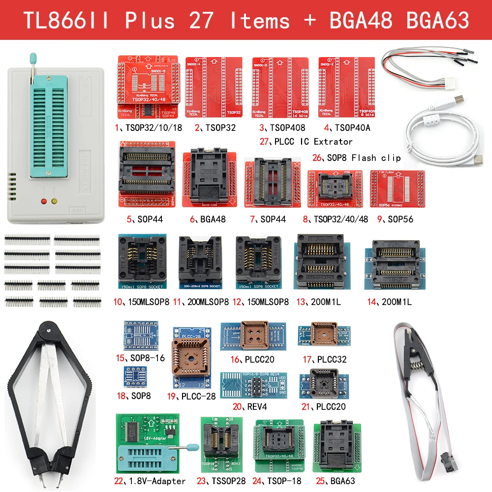 Программатор V10.9 TL866II Plus универсальный программатор Minipro TL866 Nand Flash AVR PIC Bios +