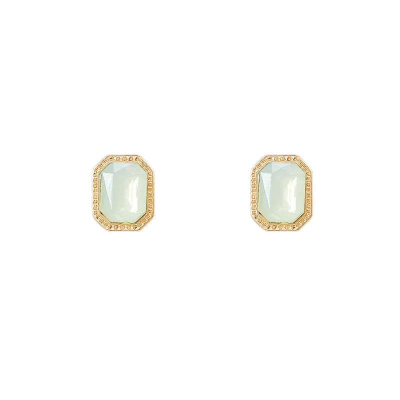 

Opal High-grade Ear Studs All-matching Graceful Retro Square Fairy Fashion Jewelry Earrings Ear Rings for Women