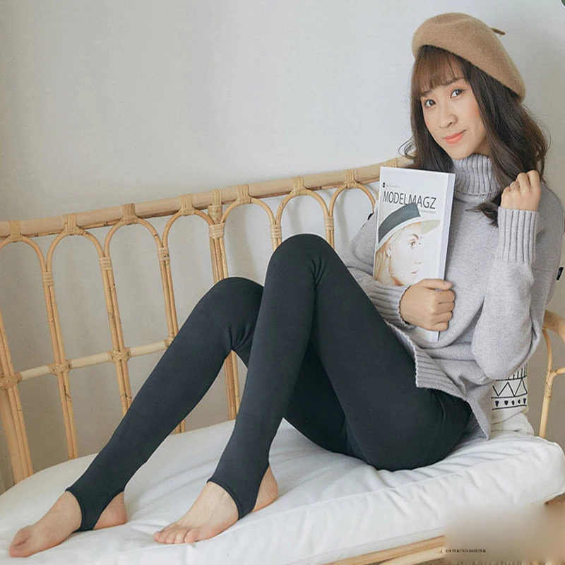 Winter Pantyhose for Women Tights Fashion Solid Color Warm Thick Pantyhose for Girls Black Imitation Skin Stretchy Pantyhose