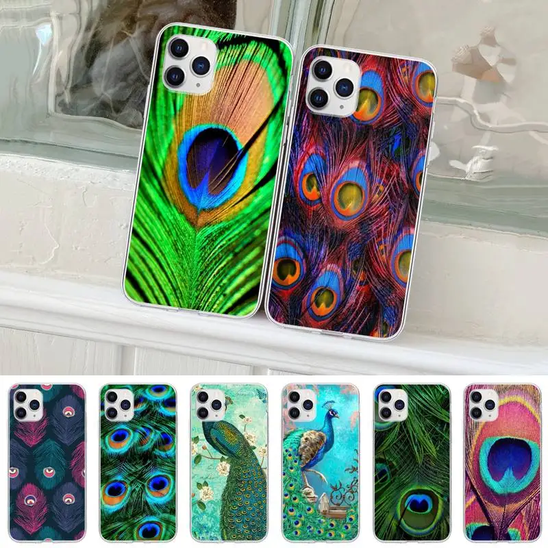 Красивый чехол для телефона с перьями павлина Huawei P20 P40 Lite P30 Pro P Smart 2019 Honor 10 10i 20