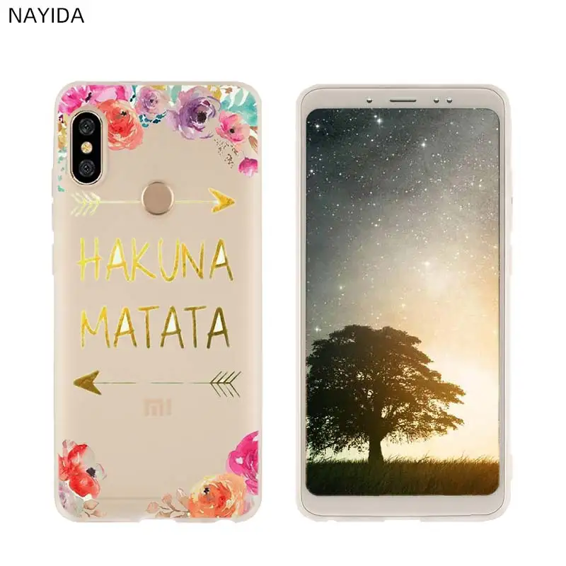 Мягкий чехол для телефона Xiao mi 9 8 mi A1 A2 A3 lite F1 6 5X se для Red mi Note 8 7 6 5 Hakuna Matata Lion King - Color: 3D printing 02