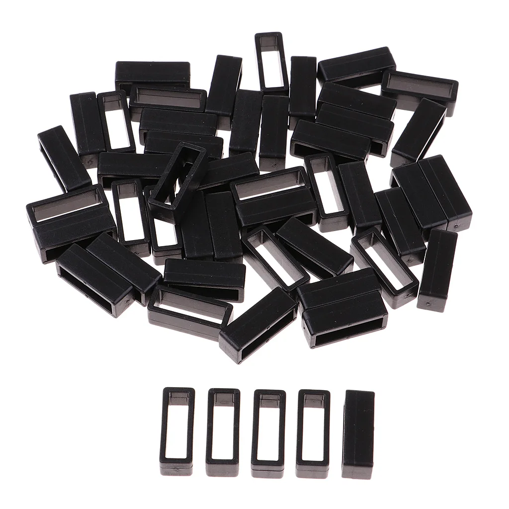 

50pcs Plastic Belt Loop Keeper Loop Buckles Belt Harness Backpack Straps