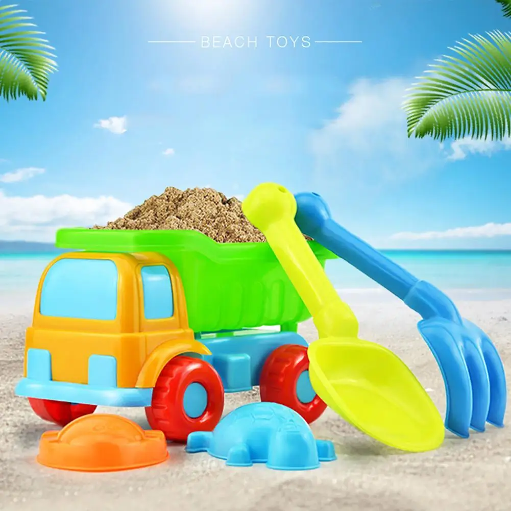 

5Pcs/Set Kids Beach Truck Shovel Rake Animal Molds Kit Garden Sandpit Pool Toy Summer Outdoor Sport Toys