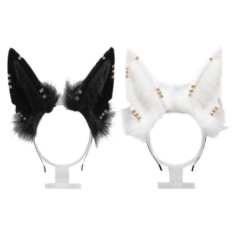 

Girls Animal Wolf Ears Plush Hair Hoop with Metal Ring Lolita Lovely Party Headdress Anime Cosplay Party Accessories