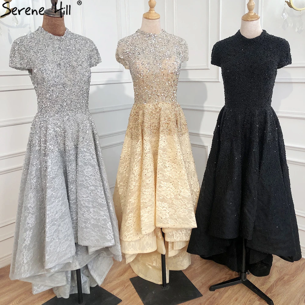 Дубай роскошные серебряные ассиметричные вечерние платья 2021 с высокой