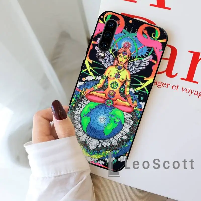 

Colourful Psychedelic Trippy Art Phone Case For Huawei P9 P10 P20 P30 Pro Lite smart Mate 10 Lite 20 Y5 Y6 Y7 2018 2019