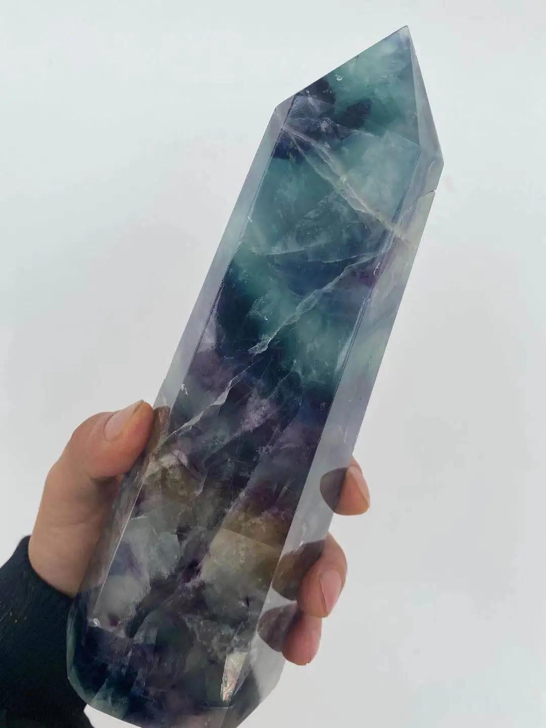 

Natural color fluorite crystal tower natural crystal reiki healing 1800-1900g