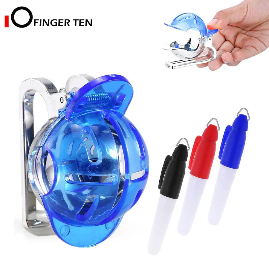 New Design Golf Ball Line Liner Marker Marks Template Alignment Tool With 3 Pens Easily Clip on the Belt