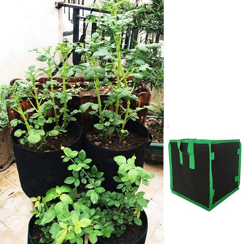 

Grow Bags Soft Sided Felt Square Plant Growing Bags for Vegetables Planter with Reinforced Handles