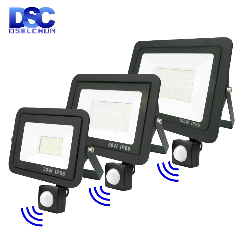 

Focos LED PIR Motion Sensor Flood Light 10W 20W 30W 50W 100W 150W 200W Garden Outdoor Lights Floodlight IP66 Waterproof Led Lamp