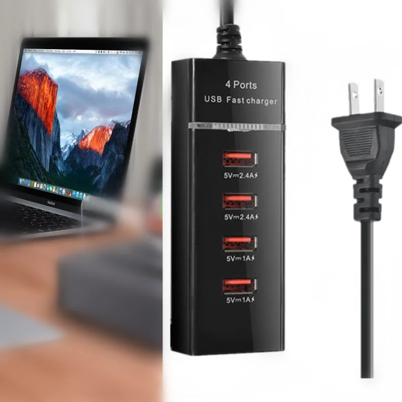 

Universal Fast Tablet Home ABS Plastic Fast Charging 4 Ports USB Fast Charger