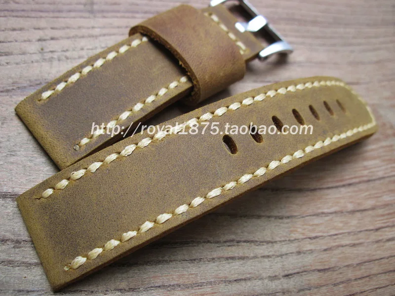 

Ремешок мужской из натуральной кожи, винтажный коричневый браслет для наручных часов Crazy Horse, кожаный браслет для отдыха и наручных часов, 22 ...