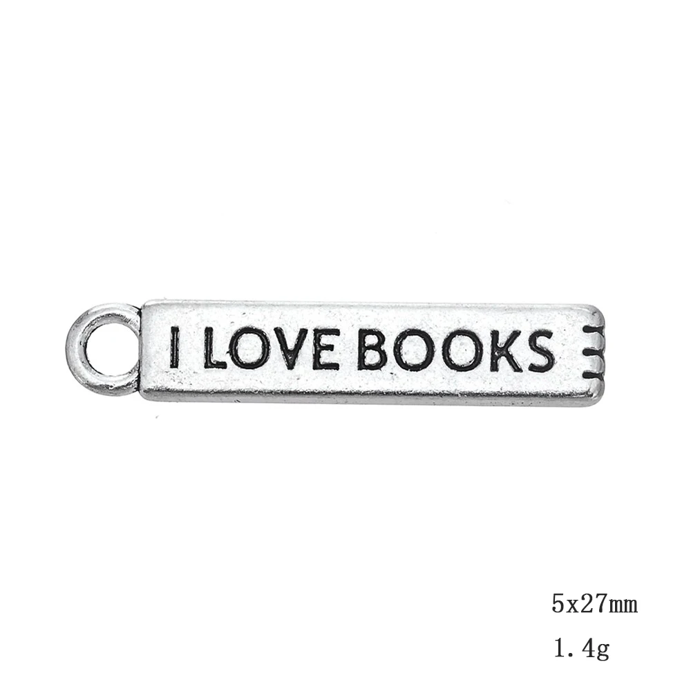 Школа Студент; преподаватель Выпускной сертификат бакалавра шляпа книга Подвески Ювелирных изделий античный серебряный тон 10 шт./лот - Окраска металла: 184875-5x27mm