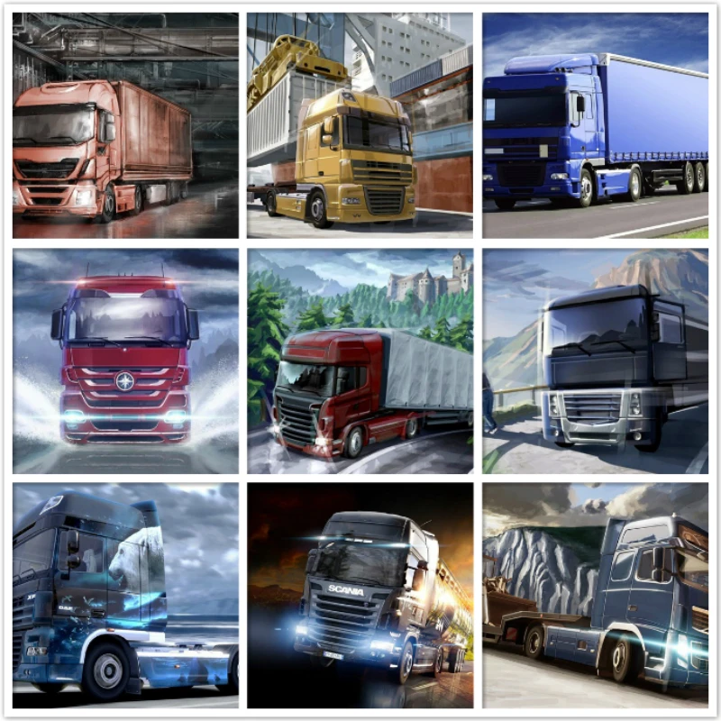 

Картина из страз 5D, мозаика из грузовика, картина из мультфильма «сделай сам», алмазная вышивка, полный квадрат, круглая бриллиантовая вышивка, набор для домашнего декора