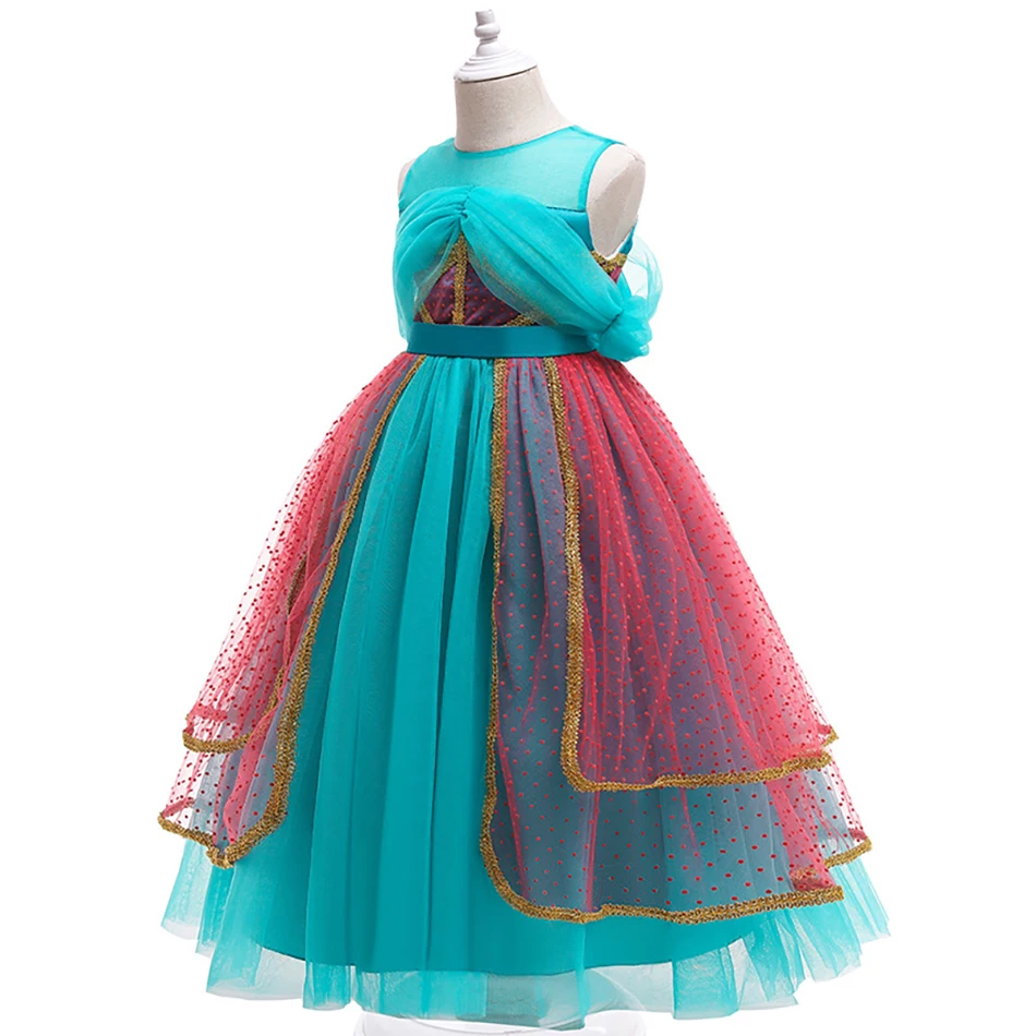 Disney Princess Jasmine Girls Dress Aladdin Lamp Kids Cosplay Costumes Christmas Party Tutu Halloween Clothing |