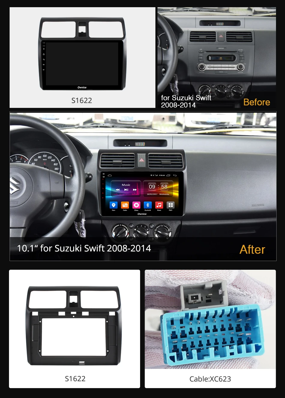 Ownice 4G LTE Android 9 0 2 DIN Автомобильный плеер k3 k5 k6 GPS радио для SUZUKI celerio 2014 2015 2016 2017 2018 360