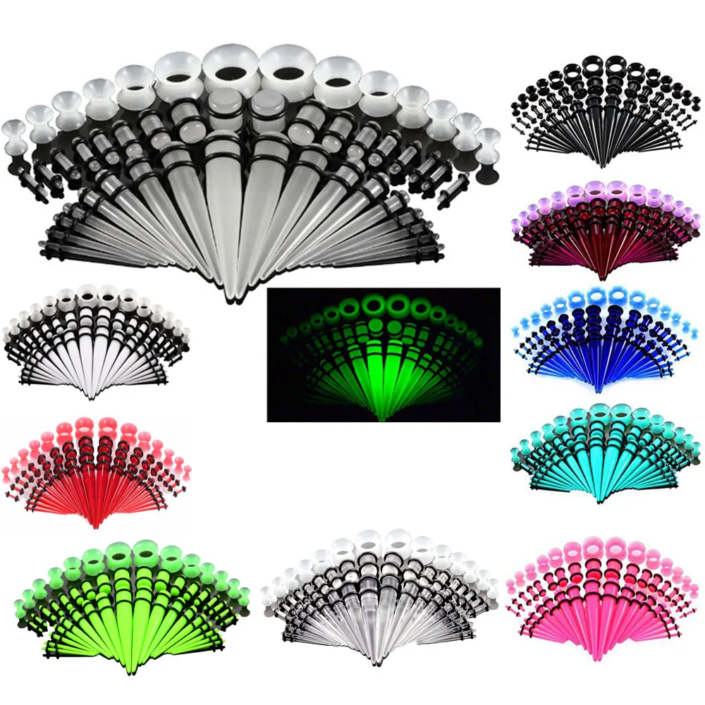 1 12 мм акриловые уха датчика конус и пробка растяжения Наборы смешанные Цвет