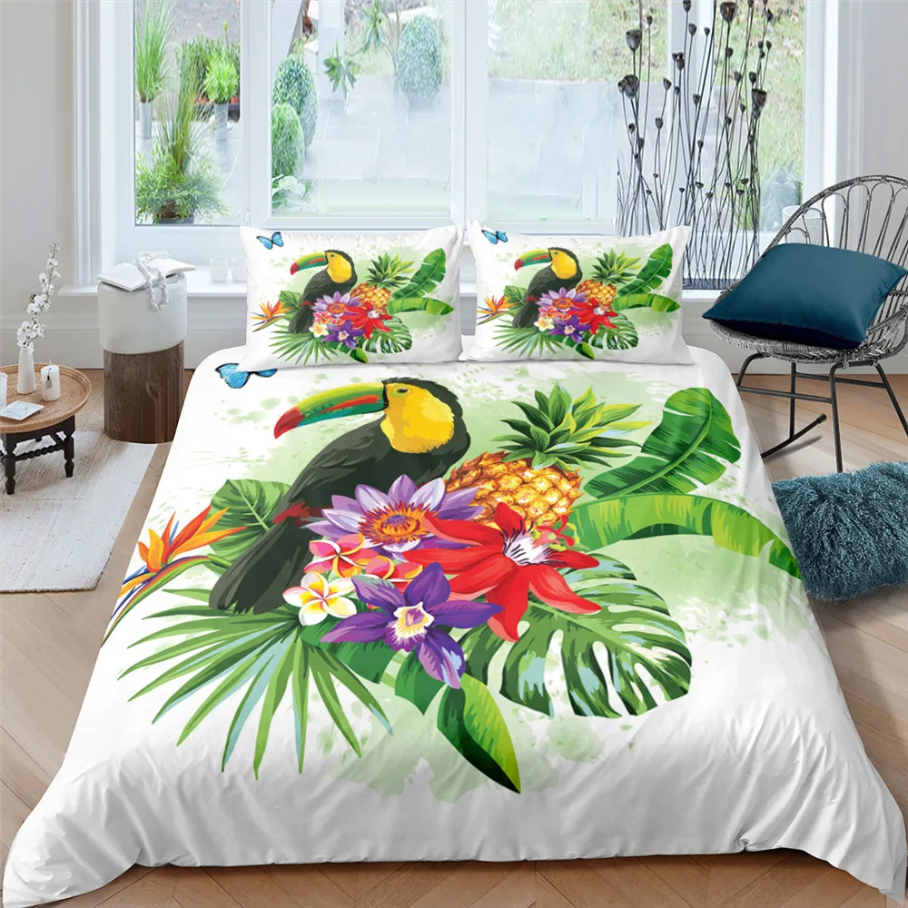 Роскошные Тукан в стиле ретро с цветочным узором Комплекты постельных