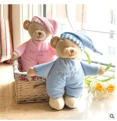 Новинка симпатичный спящий медведь плюшевая игрушка синий розовый милый ребенок