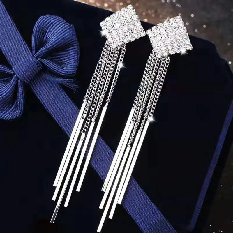 Корея 2019 новая волна французская сетка красные серьги длинные Темперамент