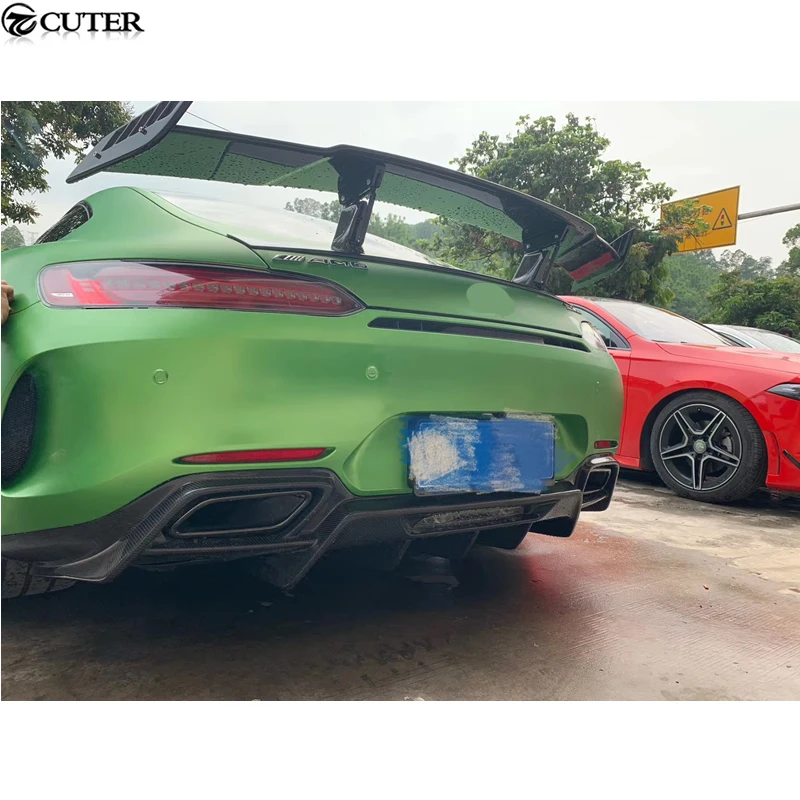 Для AMG GT R style углеродное волокно передний бампер для губ задний диффузор боковые