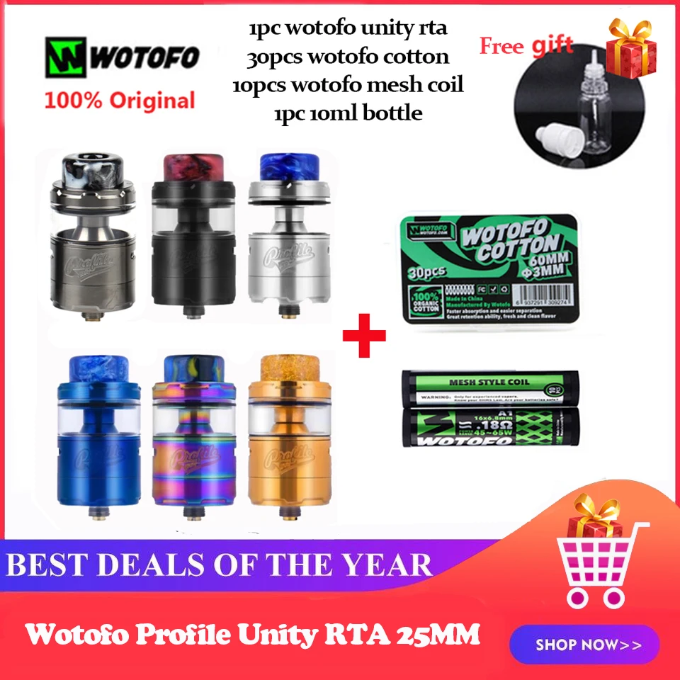 Wotofo профиль Unity RTA распылитель 25 мм 3 5 мл/5 мл Топ заполнения воздуха электронная