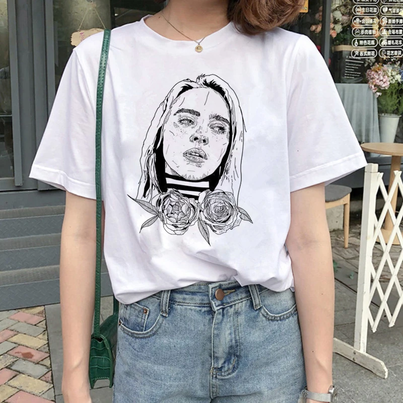 Billie Eilish Harajuku графическая модная футболка для женщин 90s хип-хоп Ullzang футболка Bad Guy забавная футболка buy Friend Топ Футболка женская