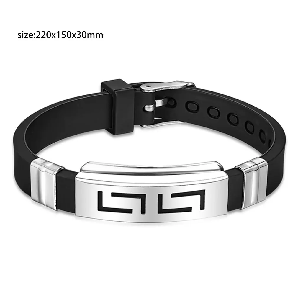 Men Bracelet Stainless Steel Hand Chain Jewelry Silicone Creative Black Trendy Shape Classic Bangle Fashion New 2020 | Украшения и