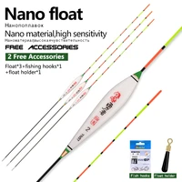3pcs nano float1 bag hooks1 buoy seat fresh water buoy high sensitivity fishing float vertical bobber fishing tool accessories