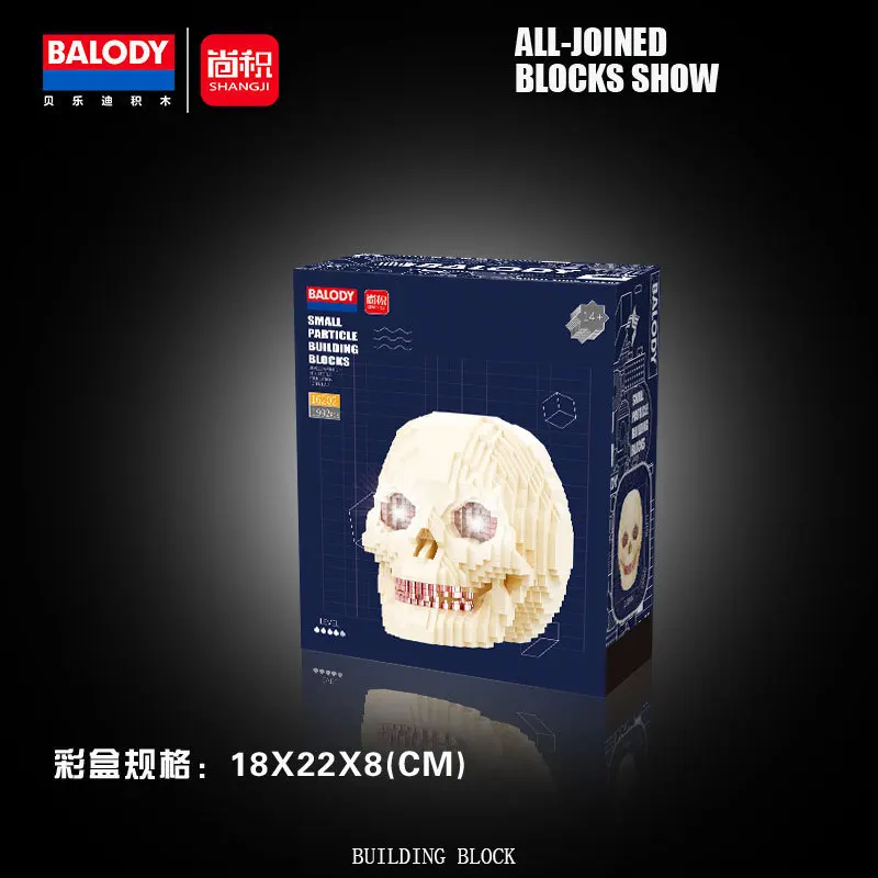 

New Arrival Micro Diamond Building Blocks Skull Evil Soul Model with Led Light Small Bricks Toys for Children Halloween Gifts
