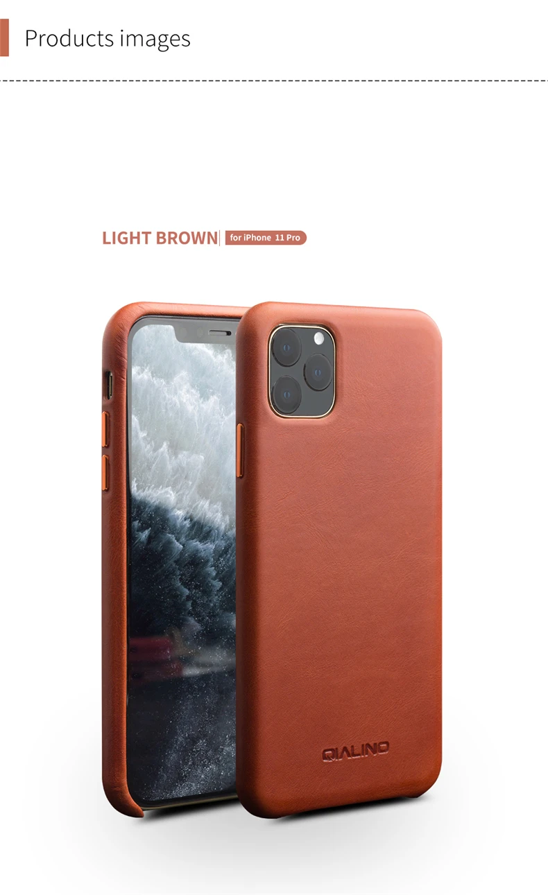 QIALINO из натуральной кожи чехол для телефона для iPhone 11Pro Макс анти-осень модная обувь класса люкс ручной ультра тонкая задняя крышка для iPhone11 Pro